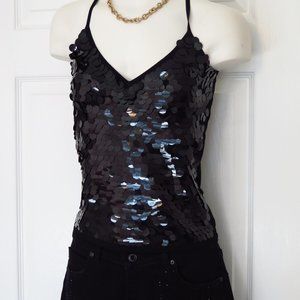 NEXT UK Black Sequin top